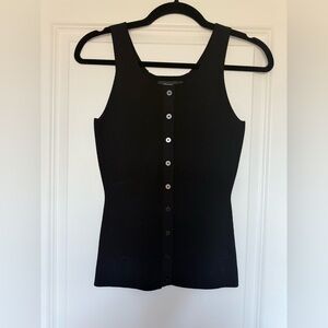 Theory Black Button-Front Tank Top